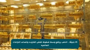 25 جنيهًا.. الذهب يرتفع وسط ضغوط خفض الفائدة وتصاعد النزاعات العالمية
